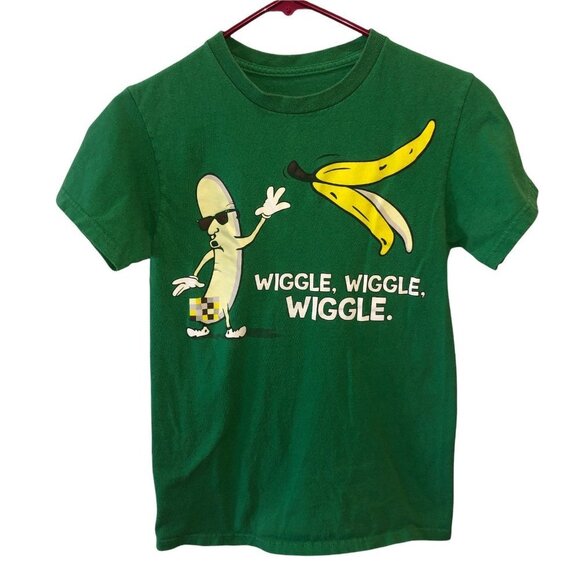 Wiggle Wiggle Small?? Banana Green Short Sleeve Crew Neck T Shirt Pullover Tee - Picture 2 of 6